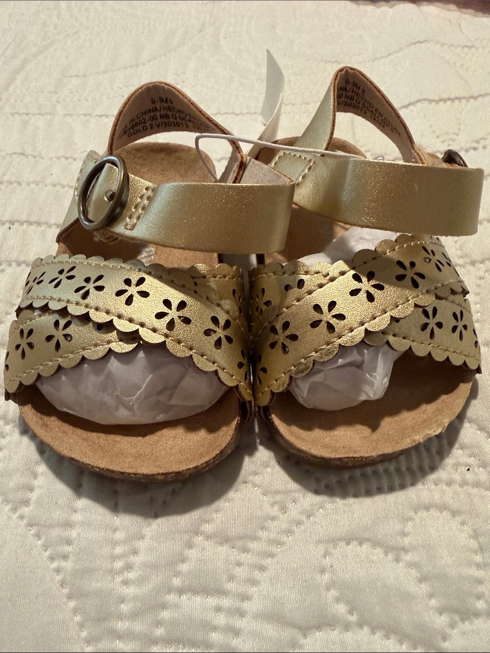 Old Navy Brown Leather Floral Cutout Sandals